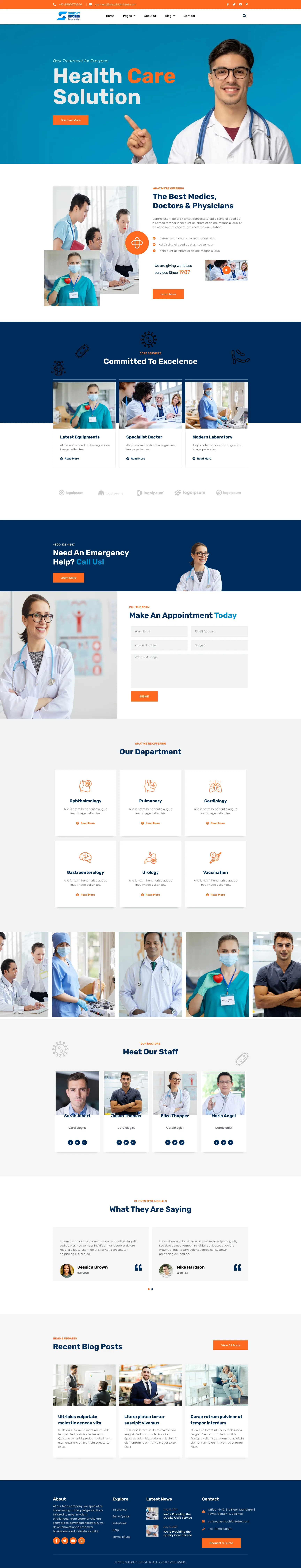 General Physician healthcare website design projects